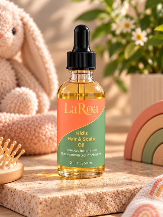 Close-up of LaRoa Kid's Hair and Scalp Oil